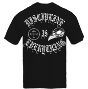 Discipline Is Everything V2 gym tee flat lay back, black colorway cotton blend unisex shirt by Lift Heavy Die Fit