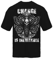 Death's Head Moth pump cover gym tee flat lay back view in black showing full moth sigil graphic print