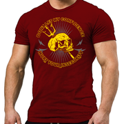 Don't Let My Confidence Hurt Your Insecurity unisex t shirt front view in burgundy, printed regular fit cotton tee