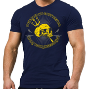 Don't Let My Confidence Hurt Your Insecurity unisex t shirt front view in navy, regular fit statement cotton tee
