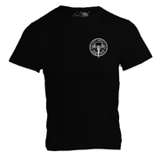 Lift Heavy Die Fit unisex cotton gym t shirt front view in black with bold graphic print for lifters