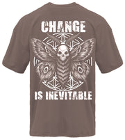 Death's Head Moth pump cover gym tee flat lay back view in smoke grey showing full moth sigil graphic