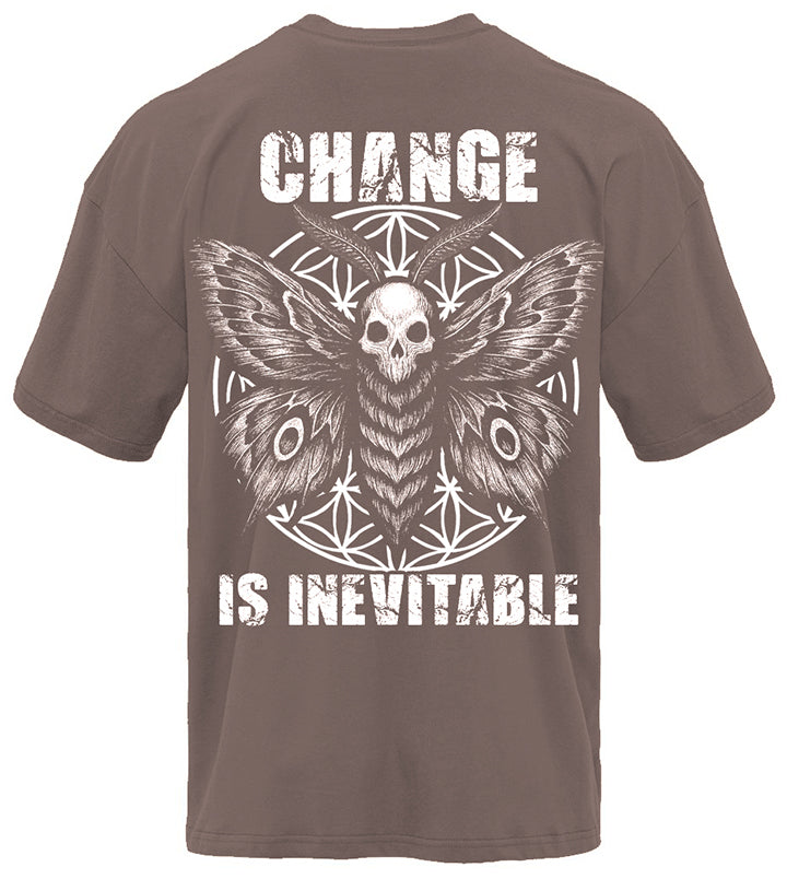 Death's Head Moth pump cover gym tee flat lay back view in smoke grey showing full moth sigil graphic